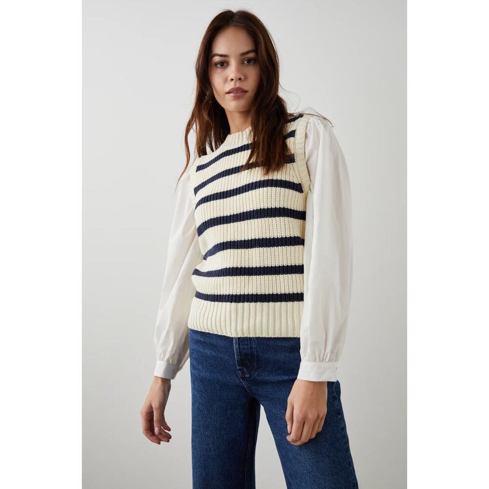 New Rails Bambi Sweater in Ivory Navy Stripe Size L
